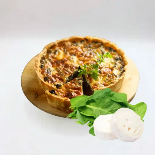 [00908] Quiche vegetariana de espinaca con queso de cabra 20cm