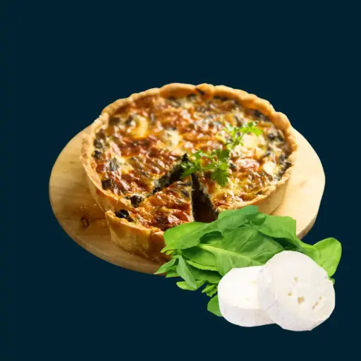 [00908] Vegie quiche spinach and goat cheese