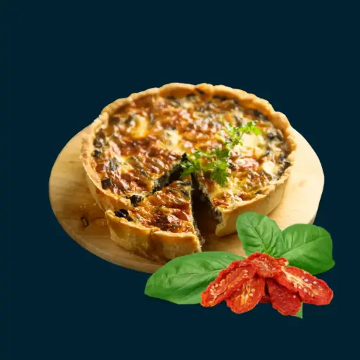 [00909] Vegie quiche deshydrated tomatoes y artichoke